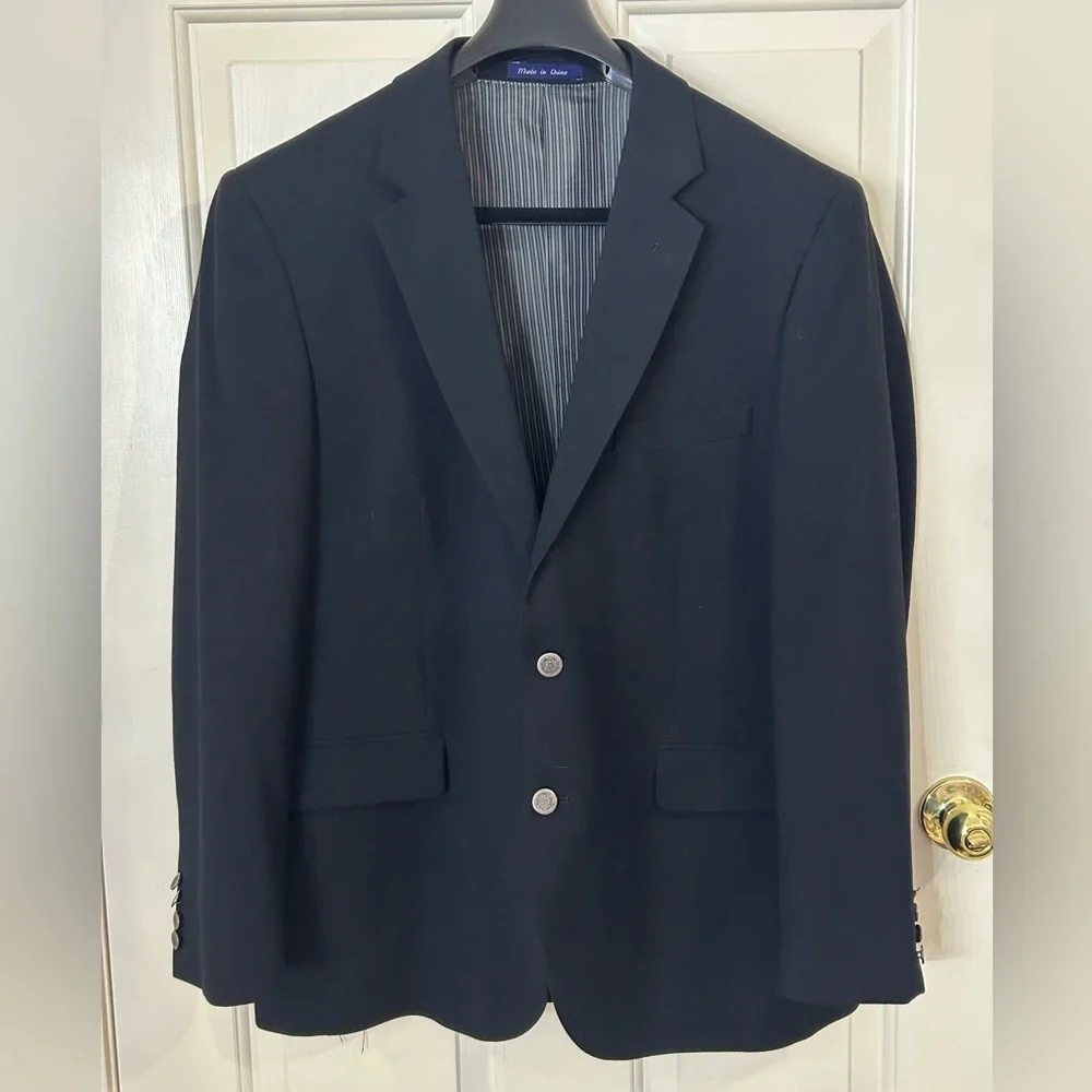 Alan Flusser 42R Poly Viscose Blend 2 Button Sport Coat Blazer - Picture 2 of 12